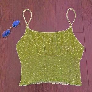 Pacsun - Green flowers pattern crop top ✰